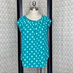 LC Lauren Conrad Semi Sheer Polka Dot Blouse